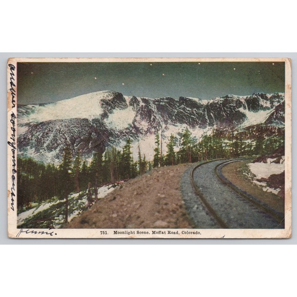 Other - Railroad Vintage 1908 Moonlight Scene Moffat Road Colorado Postcard